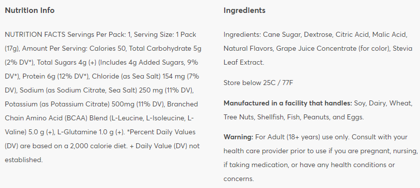 Nutritional information Nutritional information
