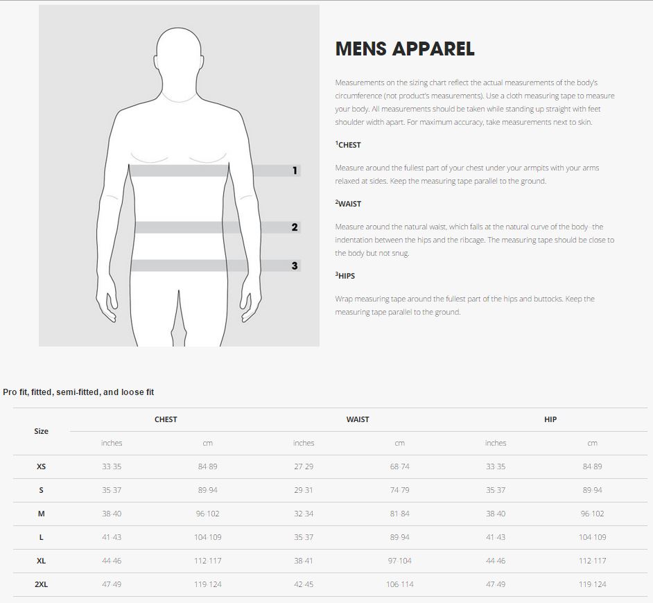 Bontrager sizing chart