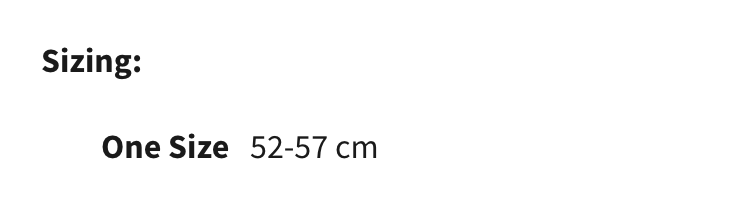 Sizing Sizing