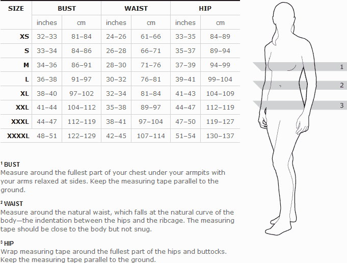 Bontrager's size chart for women. Bontrager's size chart for women.