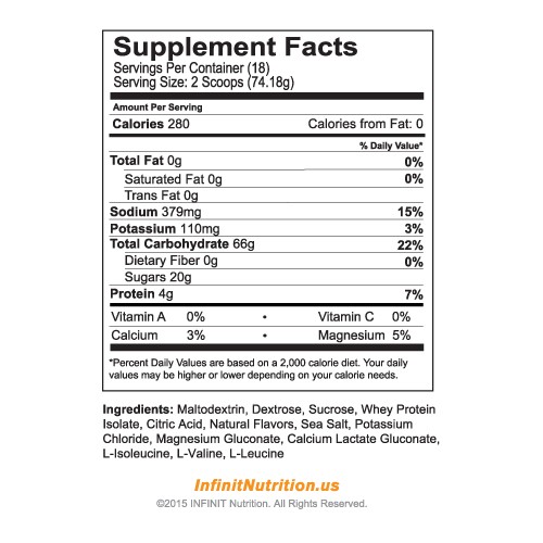 Infinit :Go Far nutritional information Infinit :Go Far nutritional information