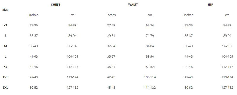 Trek Mens sizing chart