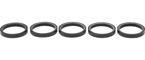 Wheels Manufacturing Inc. Carbon Fiber Headset Spacers 1-1/8-inch x 5mm Bag of 5